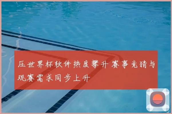 压世界杯软件热度攀升 赛事竞猜与观赛需求同步上升